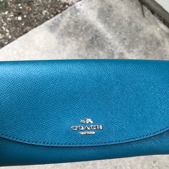 Coach Handbags - Brand new teal green Coach wallet
